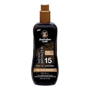 Australian Gold Instant Bronzer Sunscreen Spray Gel SPF15 - 100 ml.