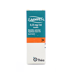 Zaditen øjendråber 0,25 mg/ml - 5 ml