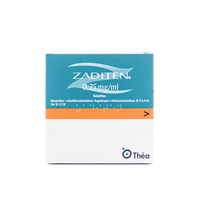 Zaditen øjendråber 0,25 mg/ml enkeltdosisbeholder - 20 x 0,4 ml